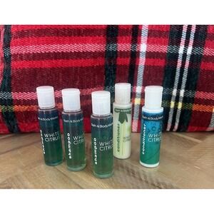Bath & Body Works White Citrus Travel Size Set Shampoo Conditioner Lot Of 5